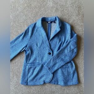 Lands End woman’s blue blazer warm fitted long sleeve